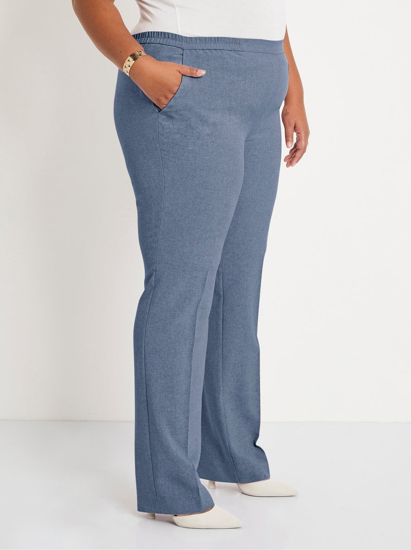 Pantalón recto con cinturilla semielástica - Afibel Índigo - Kiabi