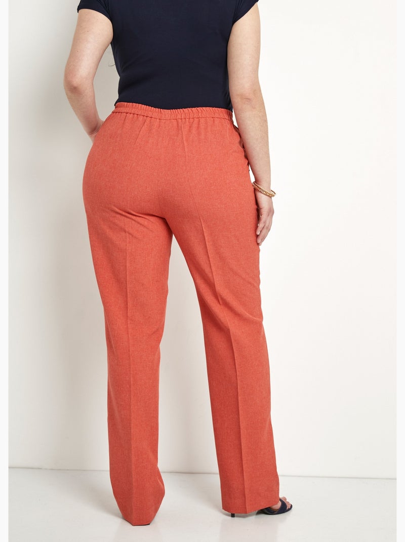 Pantalón recto con cinturilla semielástica - Afibel Ladrillo - Kiabi