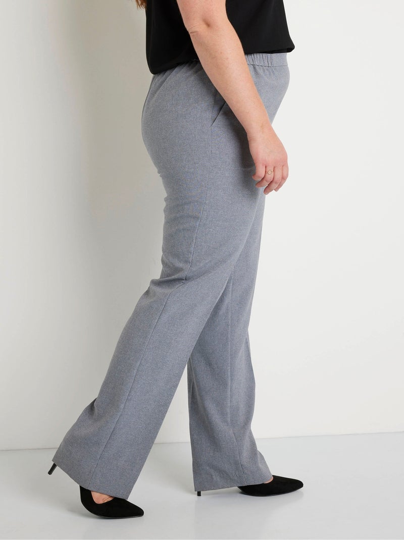 Pantalón recto con cinturilla semielástica - Afibel Plata - Kiabi