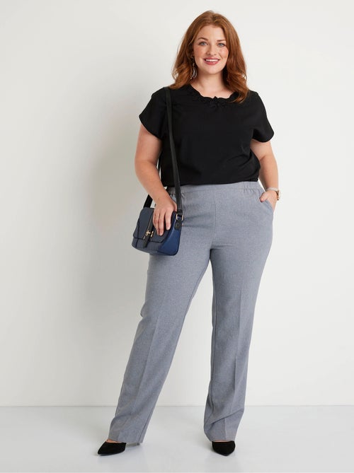 Pantalón recto con cinturilla semielástica - Afibel - Kiabi