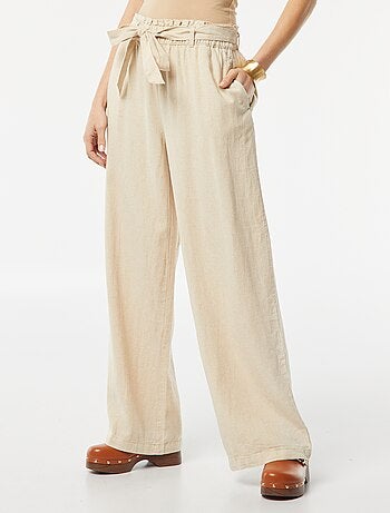 Pantalón recto con cinturón anudable