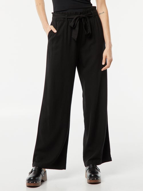 Pantalón recto con cinturón anudable - Kiabi