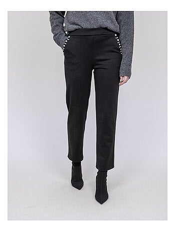 Pantalón recto con detalles strass ESMENA