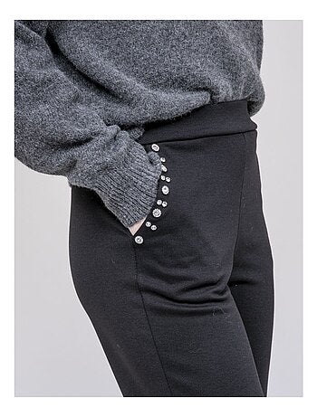 Pantalón recto con detalles strass ESMENA