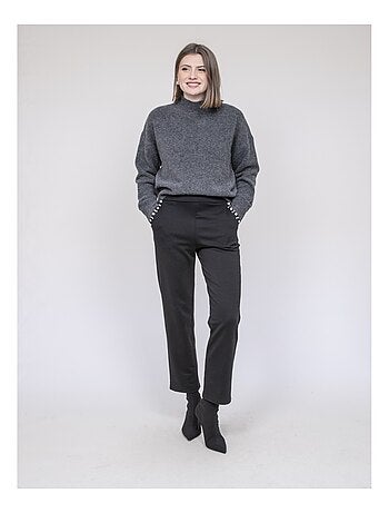 Pantalón recto con detalles strass ESMENA