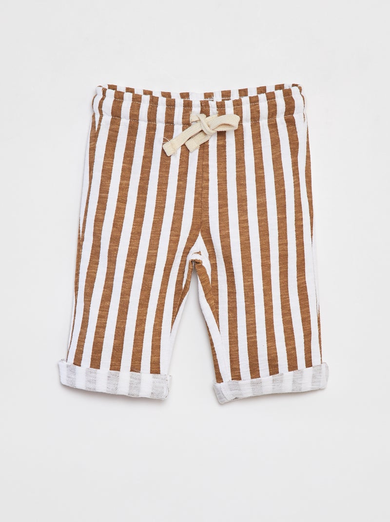 Pantalón recto con estampado Blanco - Kiabi