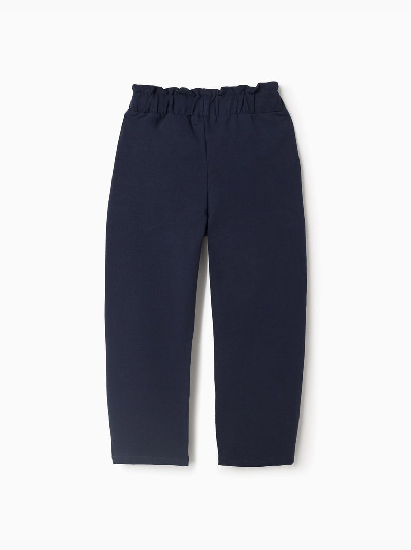 Pantalón recto con nudo decorativo Azul oscuro - Kiabi
