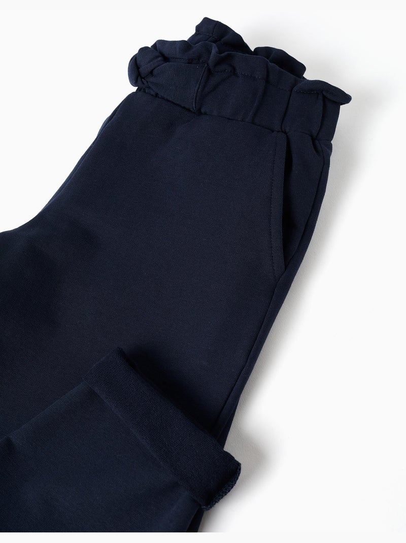 Pantalón recto con nudo decorativo Azul oscuro - Kiabi