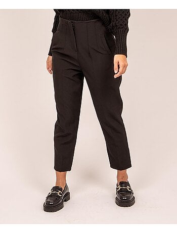 Pantalón recto con pinzas EZARA