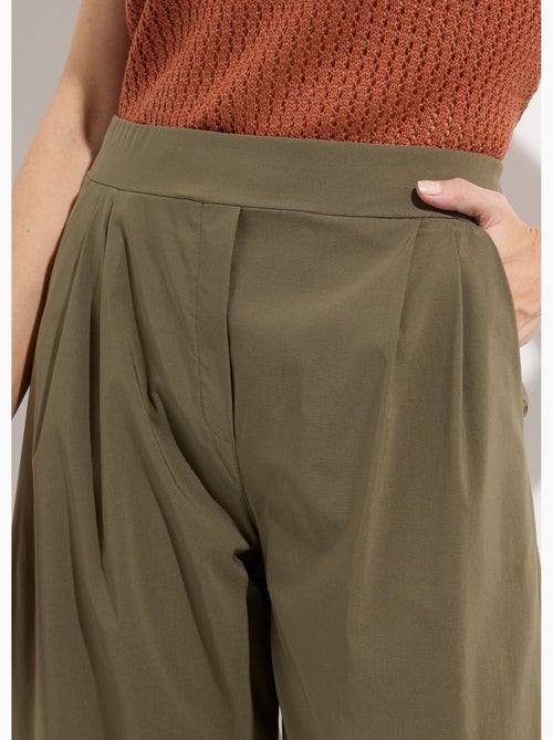 Pantalón recto con pinzas y cinturilla elástica. - Afibel - Kiabi