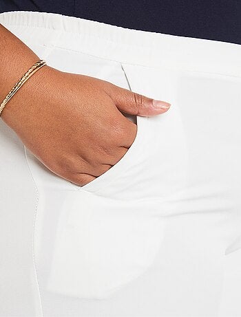 Pantalón recto cropped con cintura semielástica - Afibel