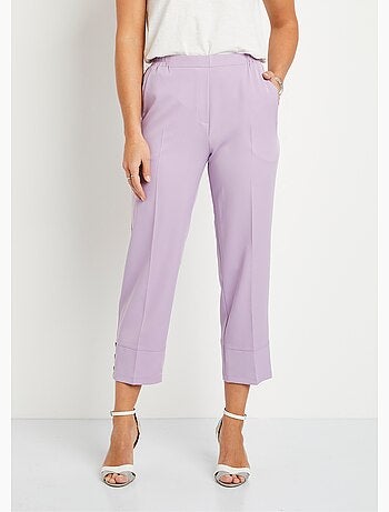 Pantalón recto cropped con cintura semielástica - Afibel