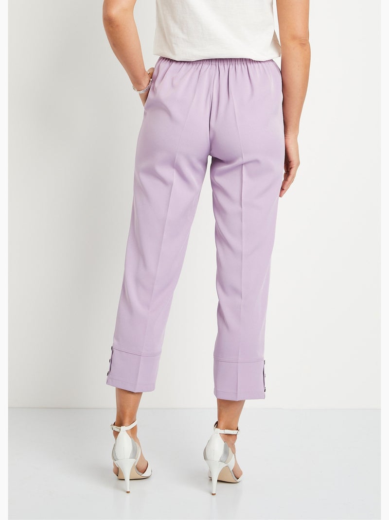Pantalón recto cropped con cintura semielástica - Afibel Malva chiaro - Kiabi