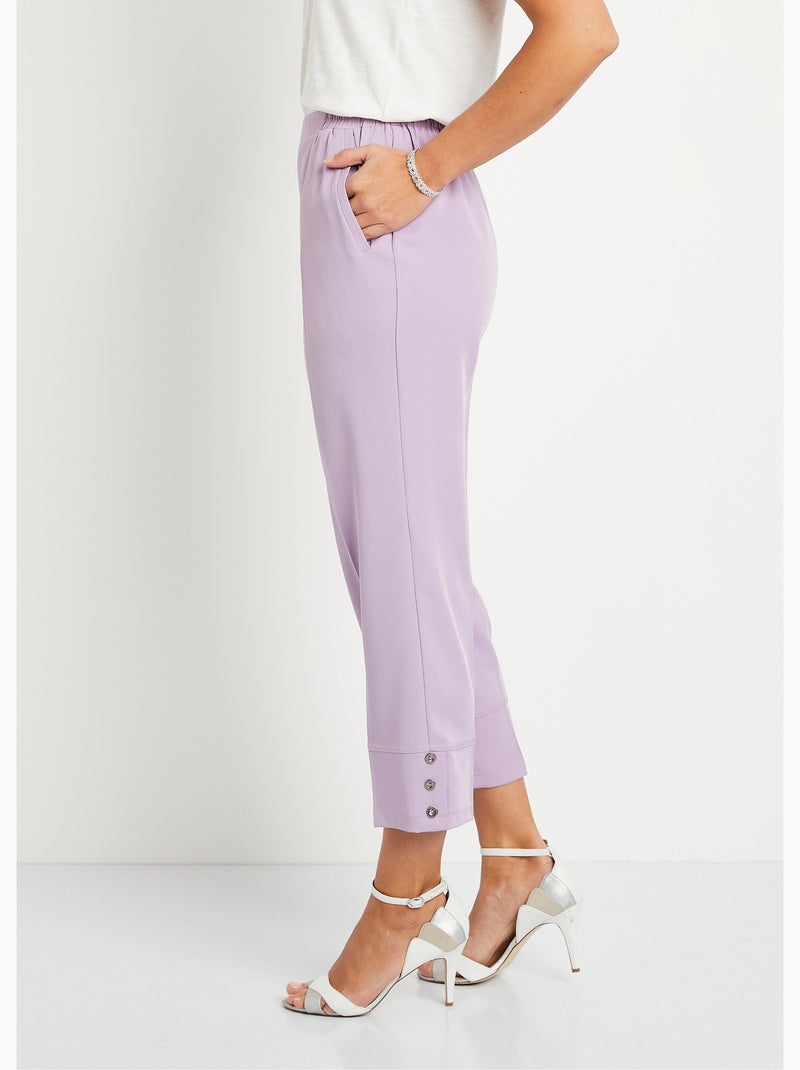 Pantalón recto cropped con cintura semielástica - Afibel Malva chiaro - Kiabi
