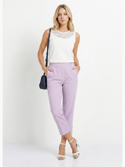 Pantalón recto cropped con cintura semielástica - Afibel - Kiabi