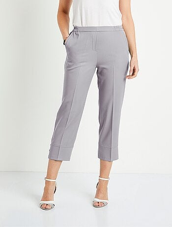 Pantalón recto cropped con cintura semielástica - Afibel