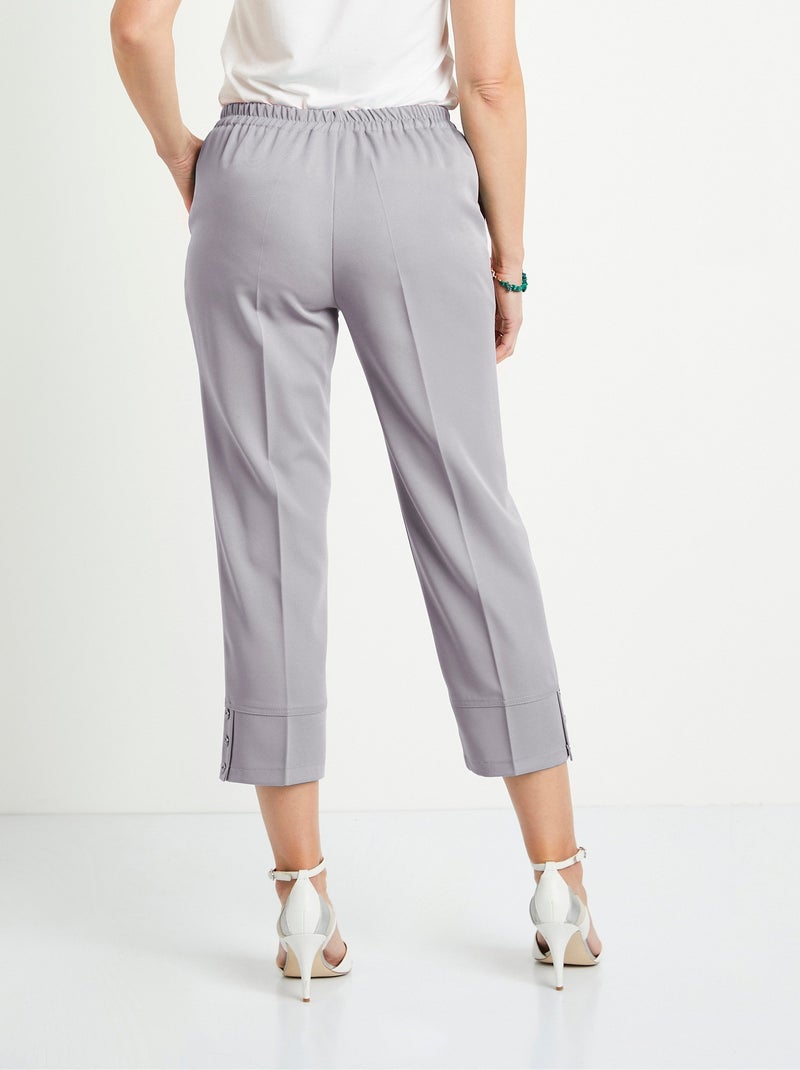 Pantalón recto cropped con cintura semielástica - Afibel Plateado - Kiabi