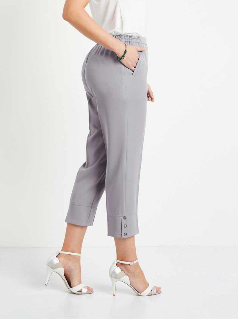 Pantalón recto cropped con cintura semielástica - Afibel Plateado - Kiabi
