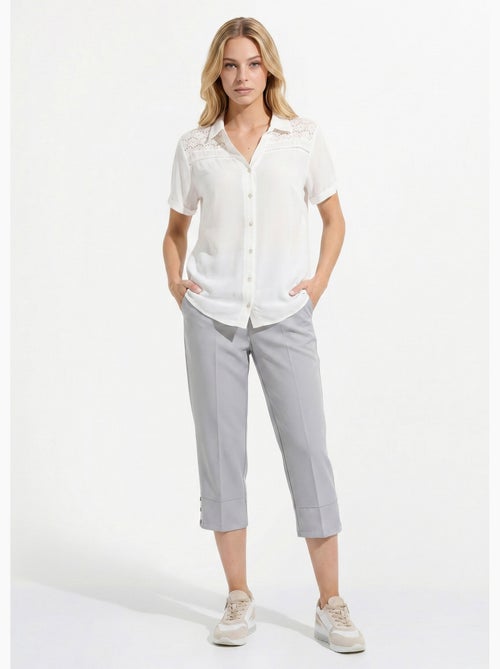 Pantalón recto cropped con cintura semielástica - Afibel - Kiabi