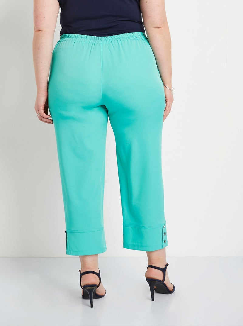 Pantalón recto cropped con cintura semielástica - Afibel Verde - Kiabi
