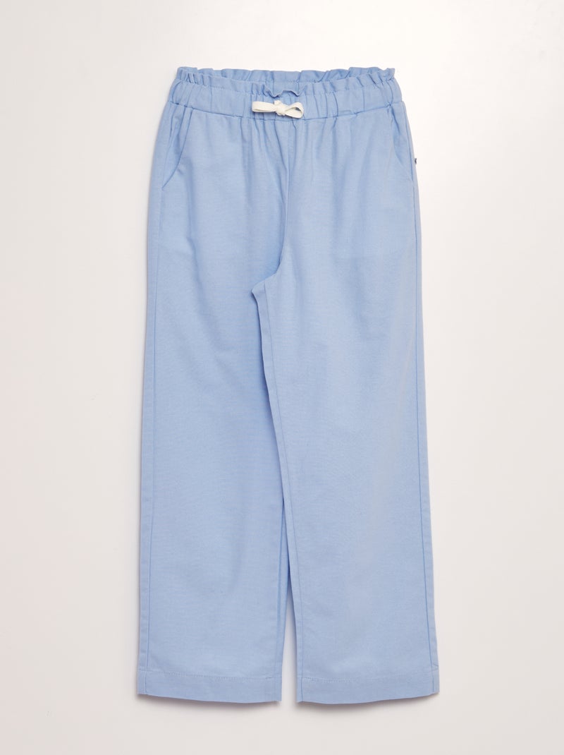 Pantalón recto de algodón AZUL - Kiabi