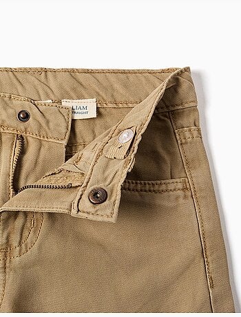 Pantalón recto de algodón con 5 bolsillos