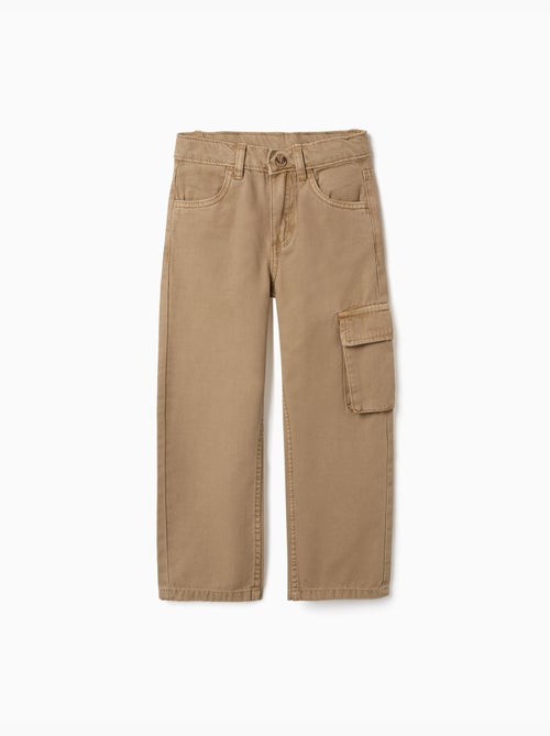 Pantalón recto de algodón con 5 bolsillos - Kiabi