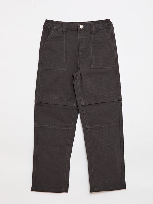 Pantalón recto de algodón liso - Colección fácil de poner - Kiabi