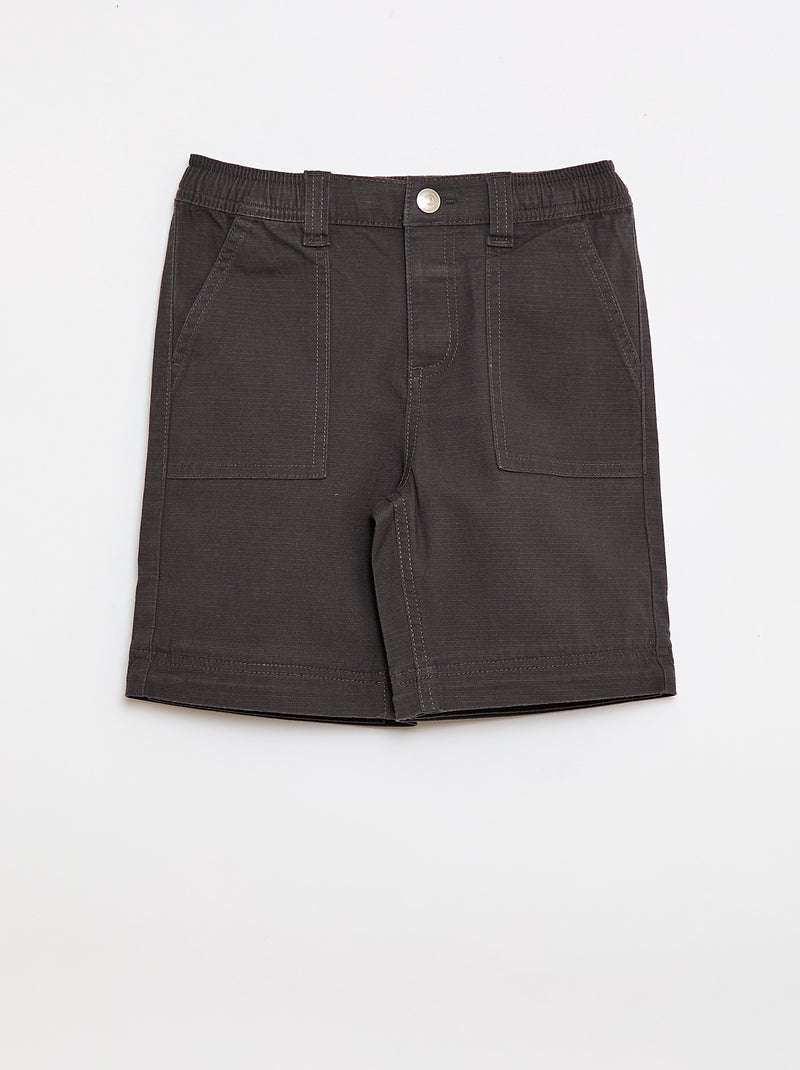Pantalón recto de algodón liso - Colección fácil de poner Negro - Kiabi
