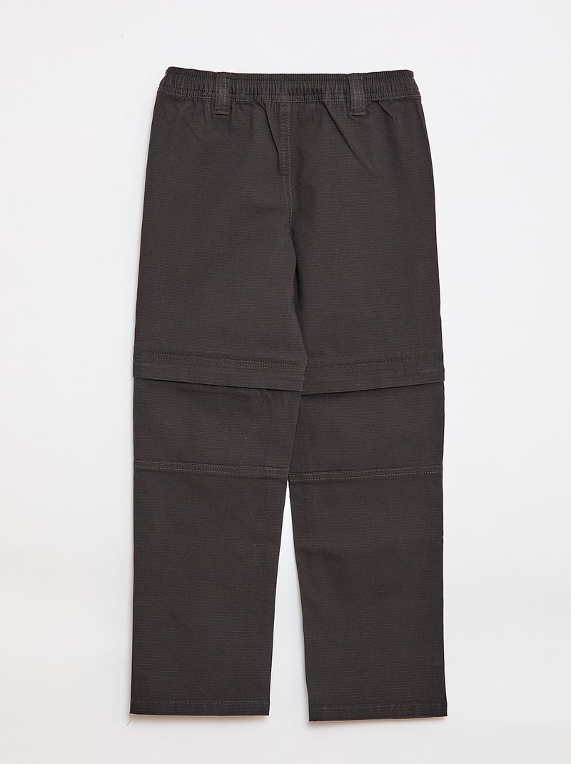 Pantalón recto de algodón liso - Colección fácil de poner Negro - Kiabi