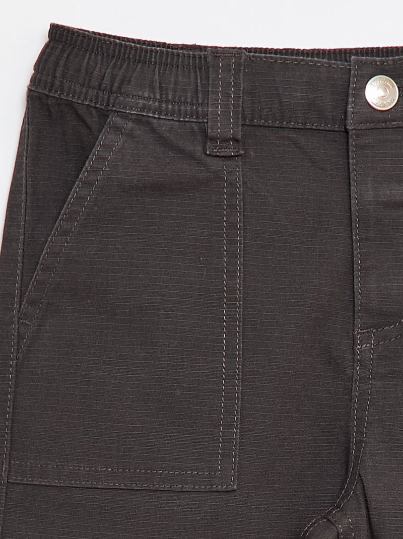 Pantalón recto de algodón liso - Colección fácil de poner Negro - Kiabi