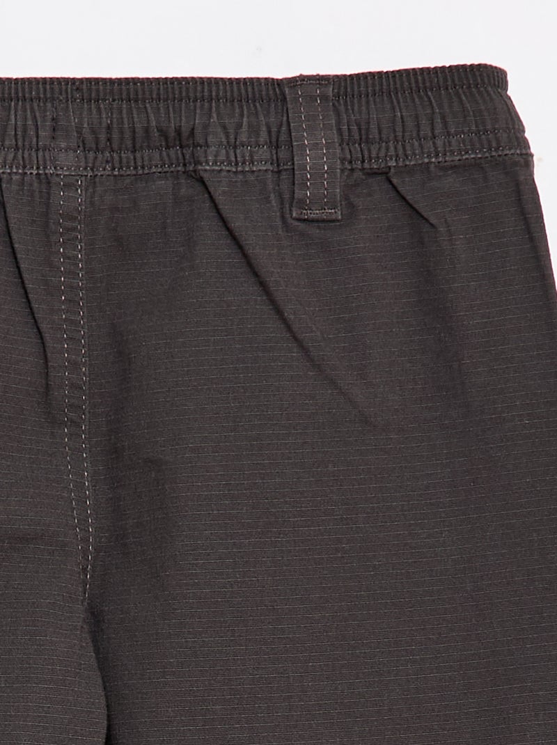Pantalón recto de algodón liso - Colección fácil de poner Negro - Kiabi