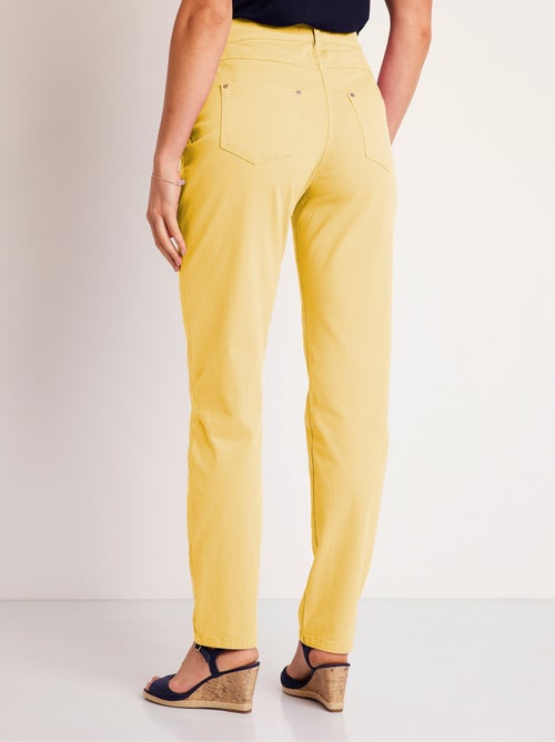 Pantalón recto de cinco bolsillos de algodón elástico - Afibel - Kiabi