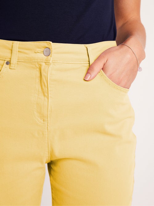 Pantalón recto de cinco bolsillos de algodón elástico - Afibel - Kiabi
