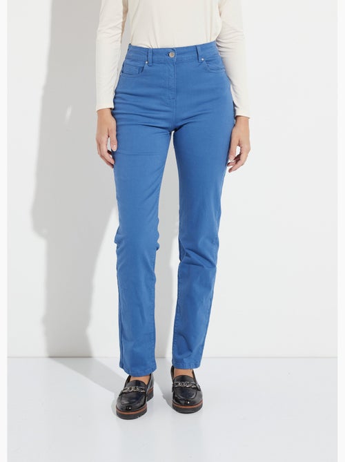 Pantalón recto de cinco bolsillos de algodón elástico - Afibel - Kiabi