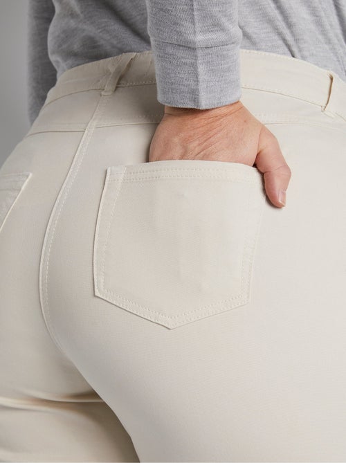 Pantalón recto de cinco bolsillos de algodón elástico - Afibel - Kiabi