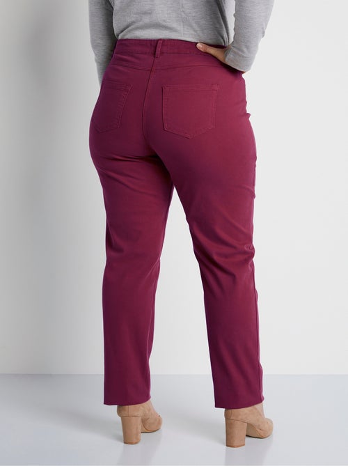 Pantalón recto de cinco bolsillos de algodón elástico - Afibel - Kiabi