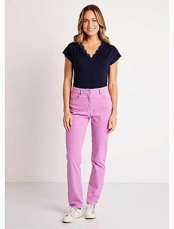 Pantalón recto de cinco bolsillos de algodón elástico - Afibel
