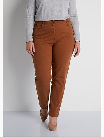 Pantalón recto de cinco bolsillos de algodón elástico - Afibel