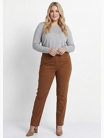 Pantalón recto de cinco bolsillos de algodón elástico - Afibel