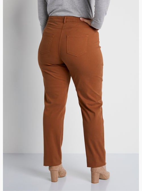 Pantalón recto de cinco bolsillos de algodón elástico - Afibel - Kiabi