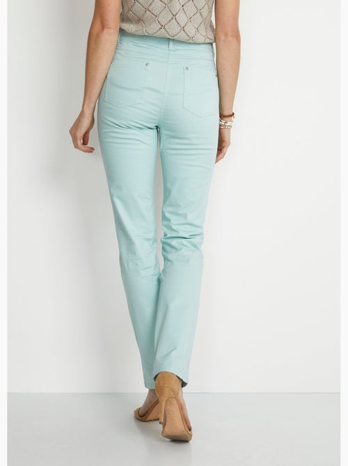 Pantalón recto de cinco bolsillos de algodón elástico - Afibel - Kiabi