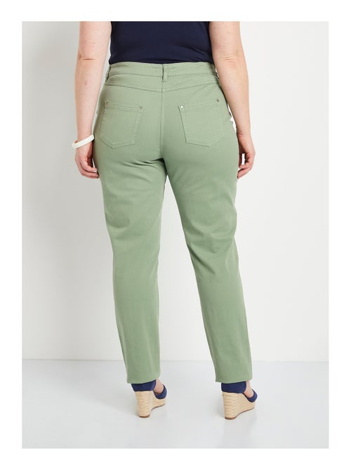 Pantalón recto de cinco bolsillos de algodón elástico - Afibel - Kiabi