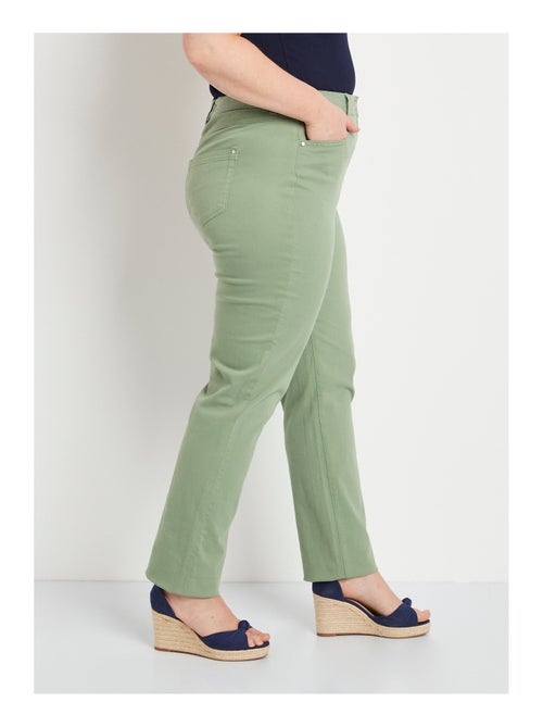Pantalón recto de cinco bolsillos de algodón elástico - Afibel - Kiabi