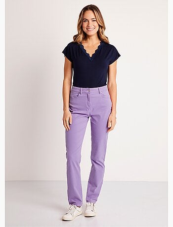 Pantalón recto de cinco bolsillos de algodón elástico - Afibel