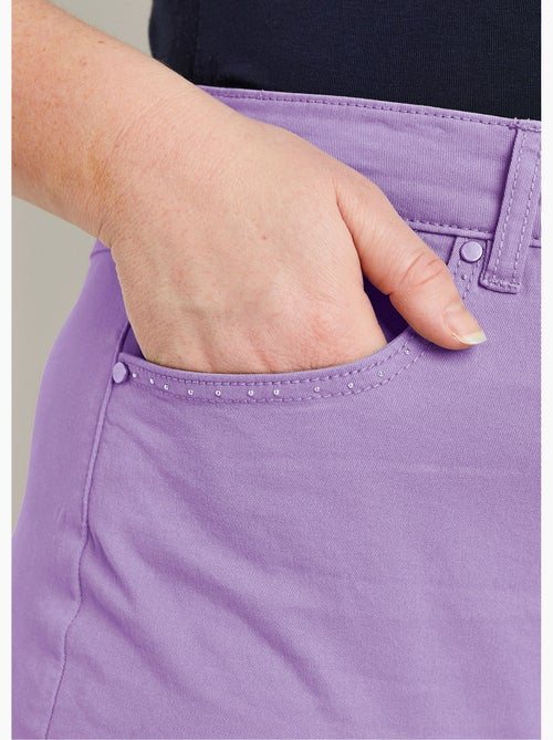 Pantalón recto de cinco bolsillos de algodón elástico - Afibel - Kiabi