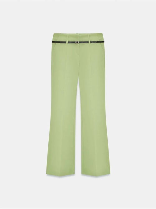 Pantalón recto de crepé con cinturón dilvin - Kiabi Pantalón recto de crepé con cinturón dilvin - Kiabi