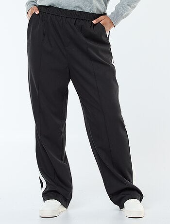 Pantalón recto de cuadros con banda en los laterales