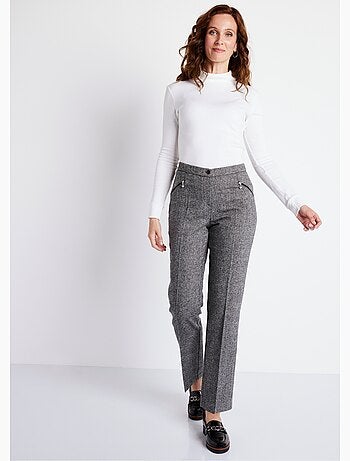 Pantalón recto de espiga o jaspeado con entrepierna de 70 cm - Afibel