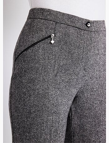 Pantalón recto de espiga o jaspeado con entrepierna de 70 cm - Afibel